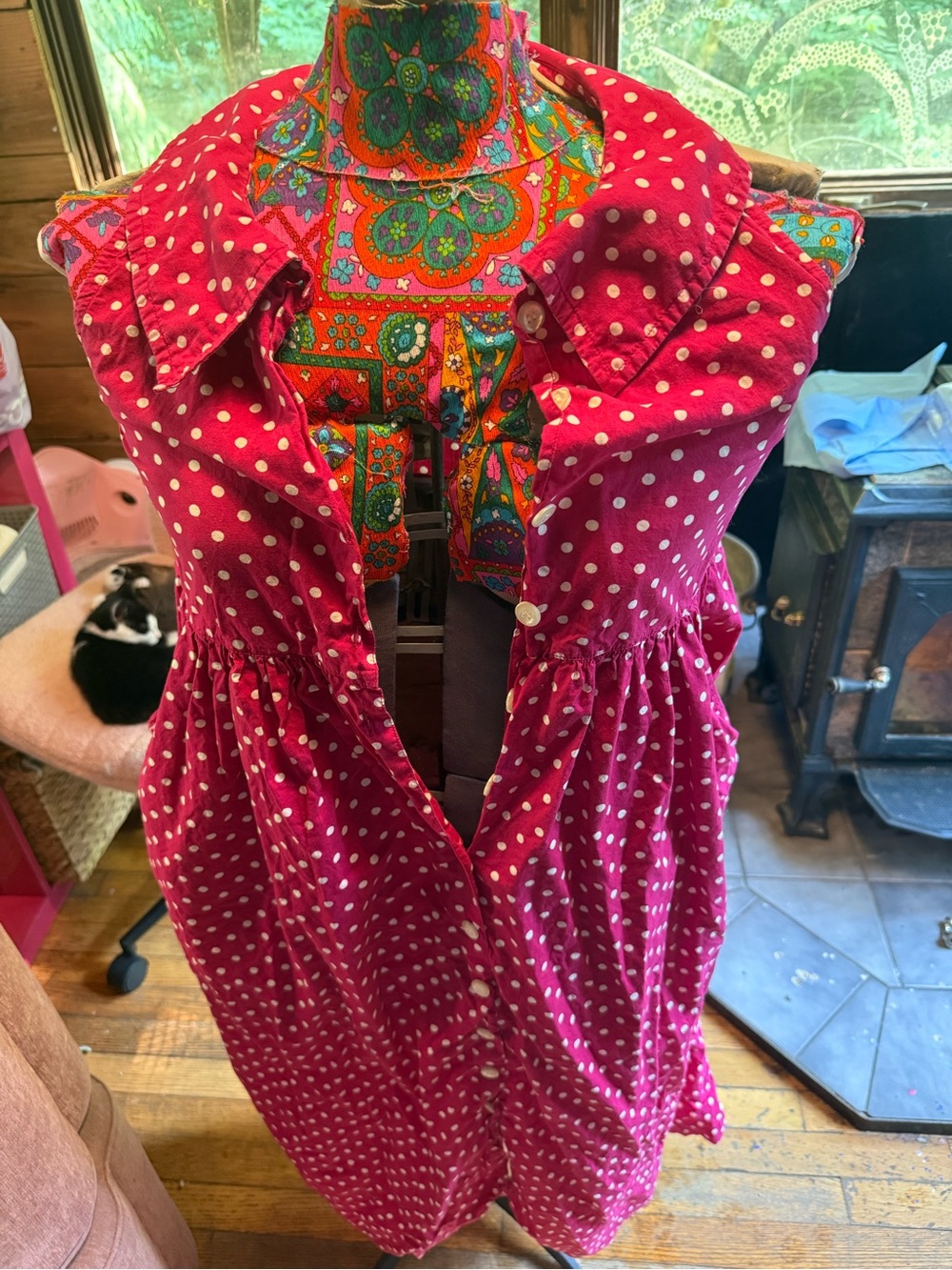 Vintage Pink Polkadot Dress